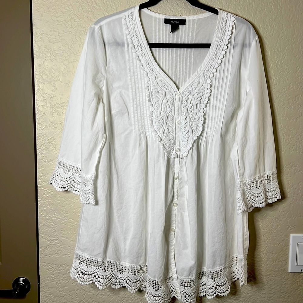Alfani White Lace Top